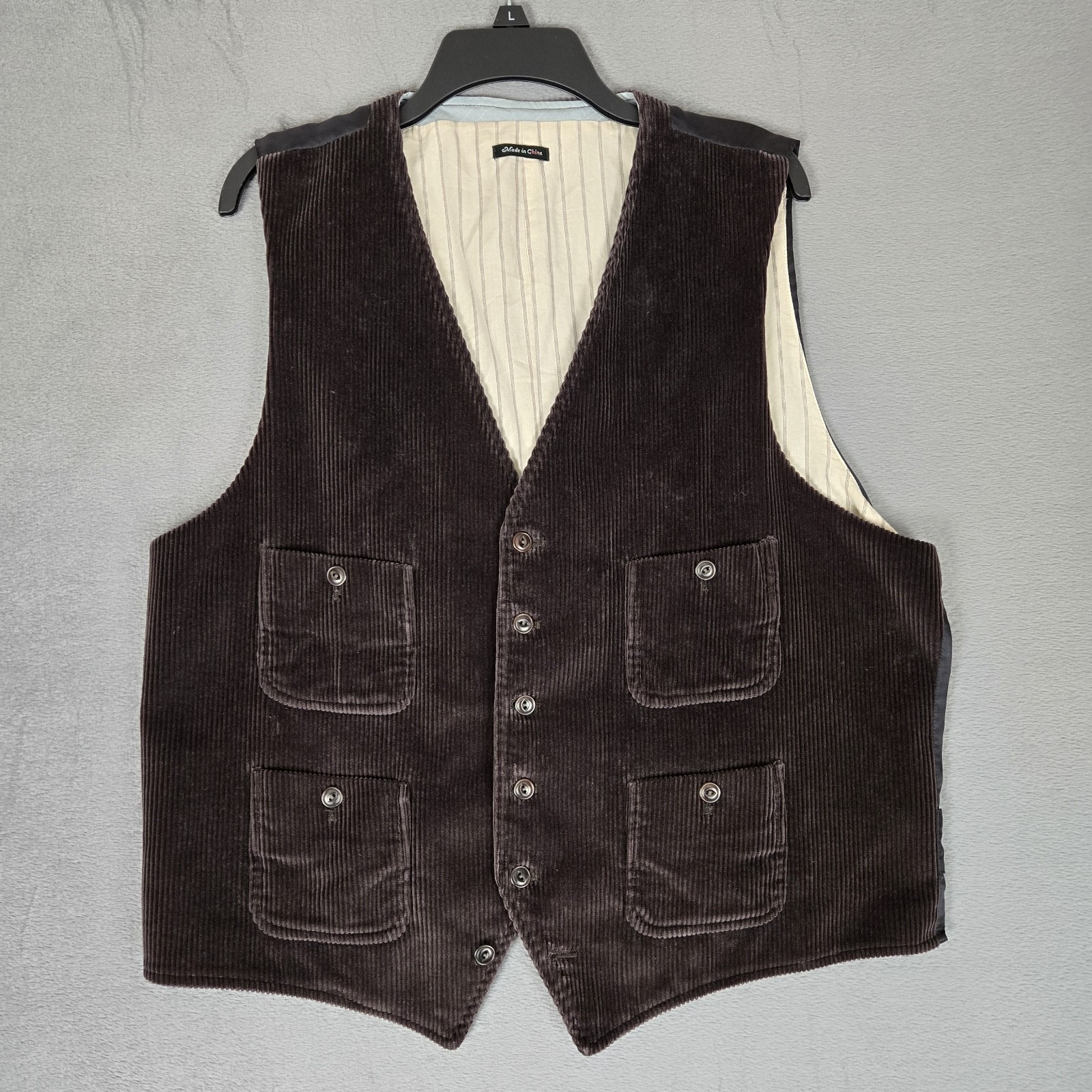 J Crew Vest Mens Xl Brown Corduroy Classic Waistcoat Old Money Pockets Nwt